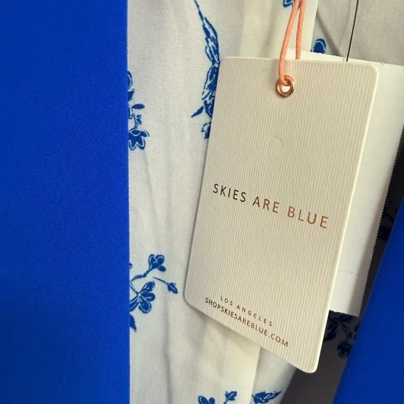 Skies Are Blue Vibrant Blue Women's Blazer - Picture 3 of 12